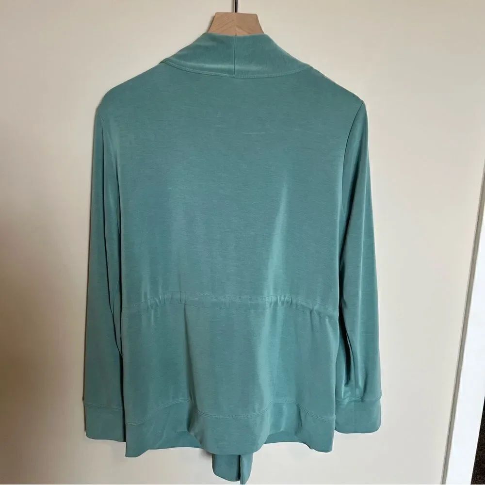 Chicos Zenergy Sandwashed Draped Jacket Size 2/Large/12 - Picture 5 of 12